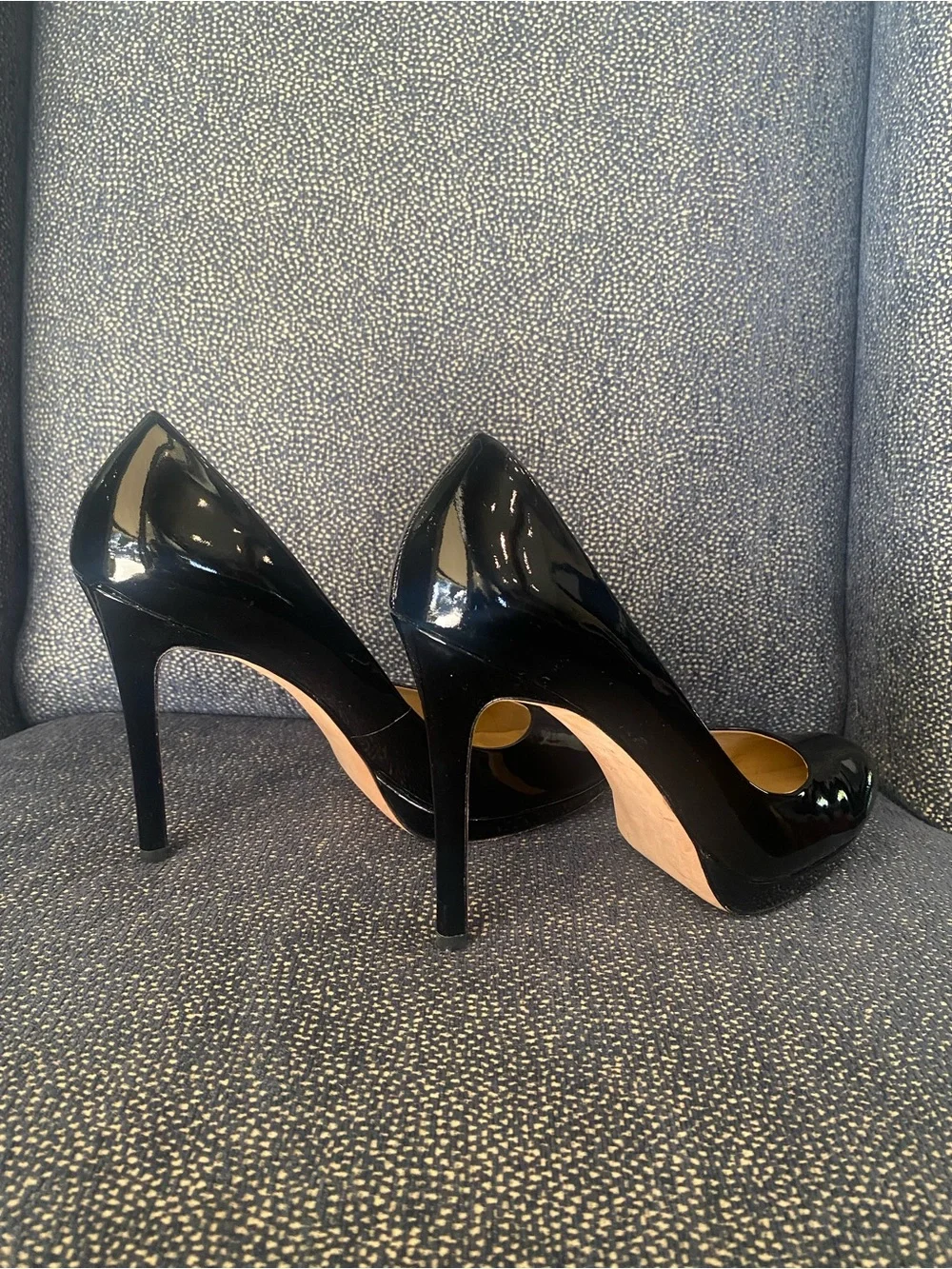 Ann Taylor Black Patent Leather Platform Pumps